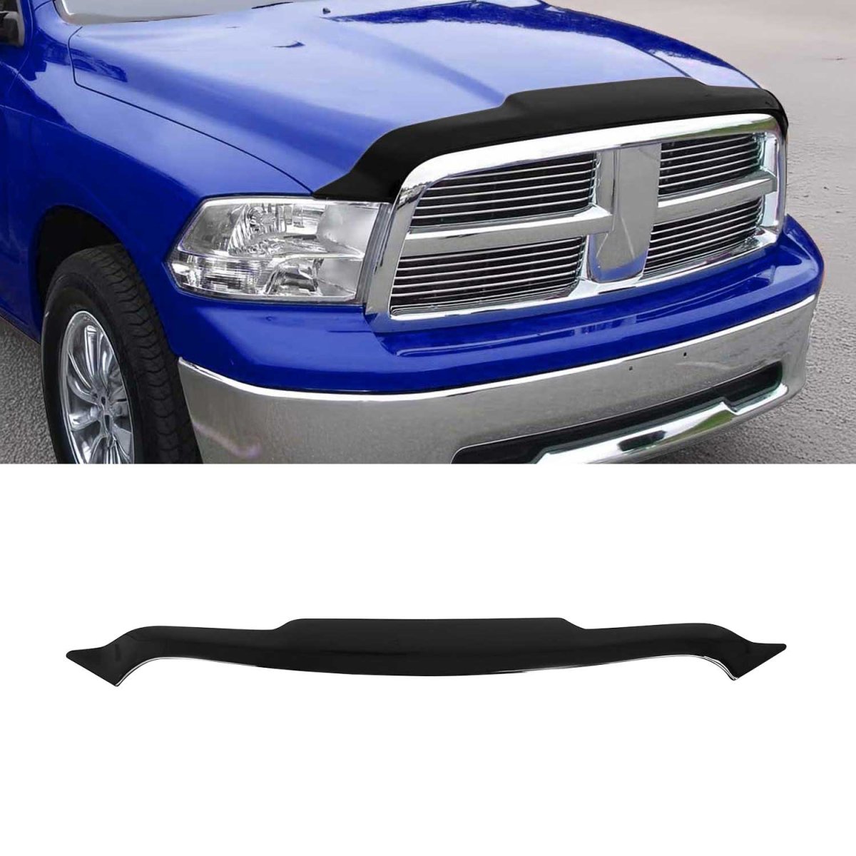 Dodge Ram 1500 Classic Hood Deflector - Omac - Acrylic - Black - 2012-2018